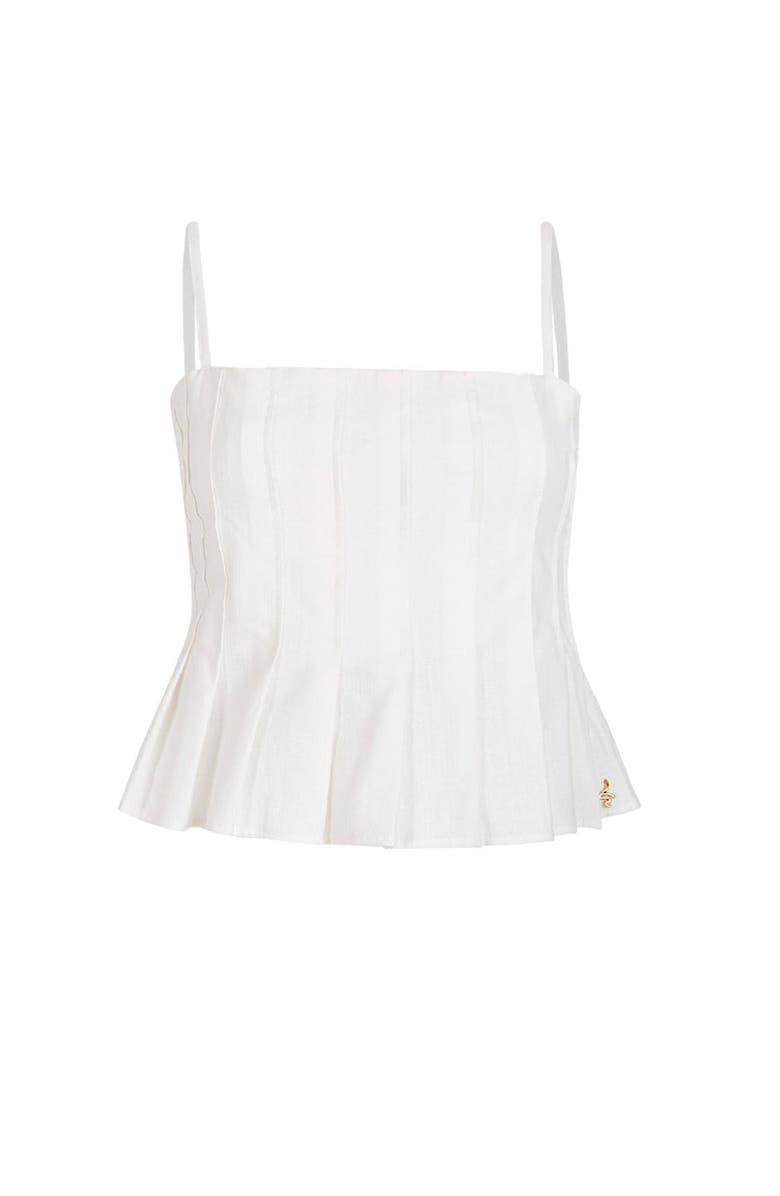 KIBYS Shell Tides Helga Peplum Crop Top, Alternate, color, Off White