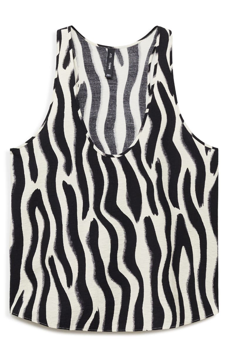 MANGO Zebra Print Racerback Sleeveless Top, Alternate, color, 
