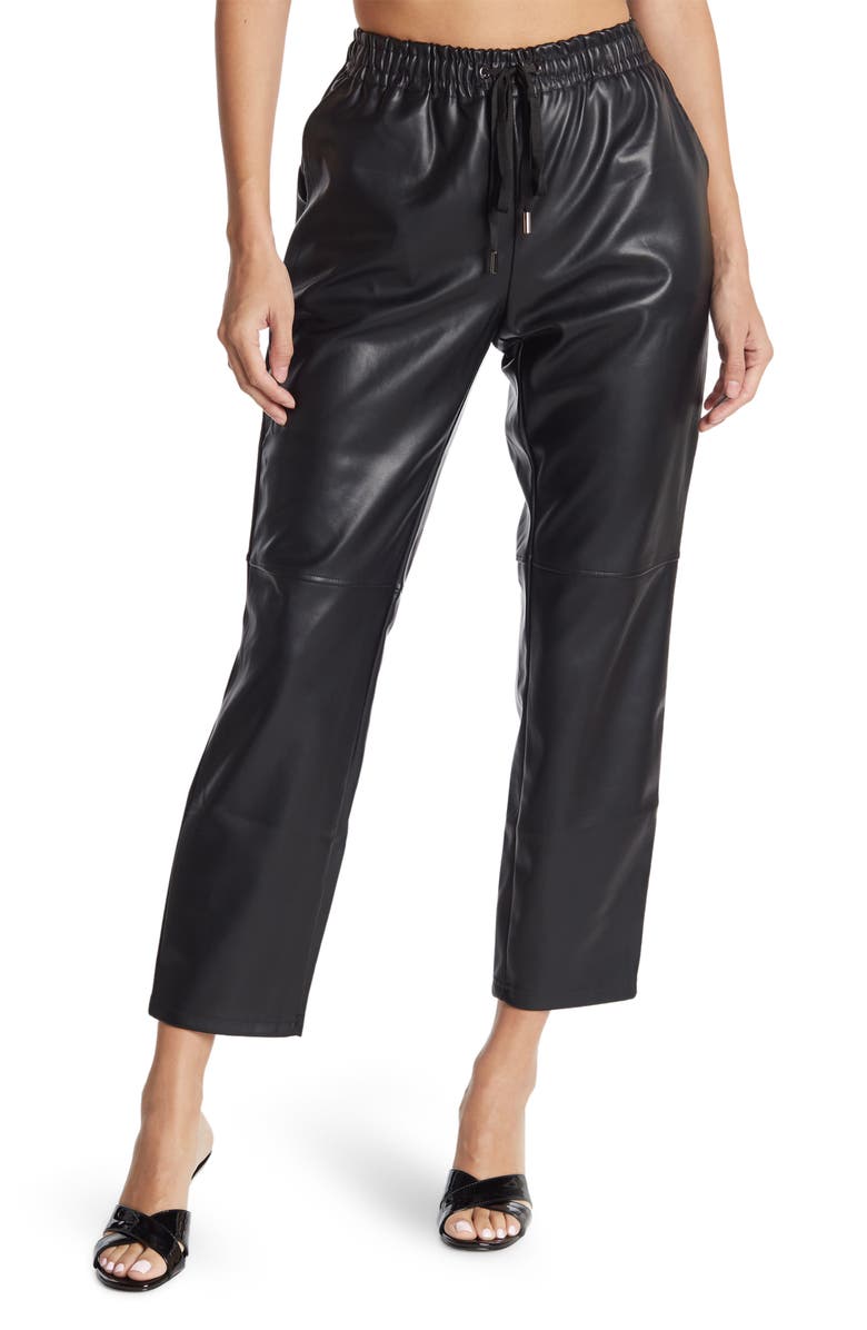 Laundry by Shelli Segal Faux Leather Drawstring Pants, Main, color, 