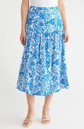 Caslon® Cotton Gauze Tiered Midi Skirt