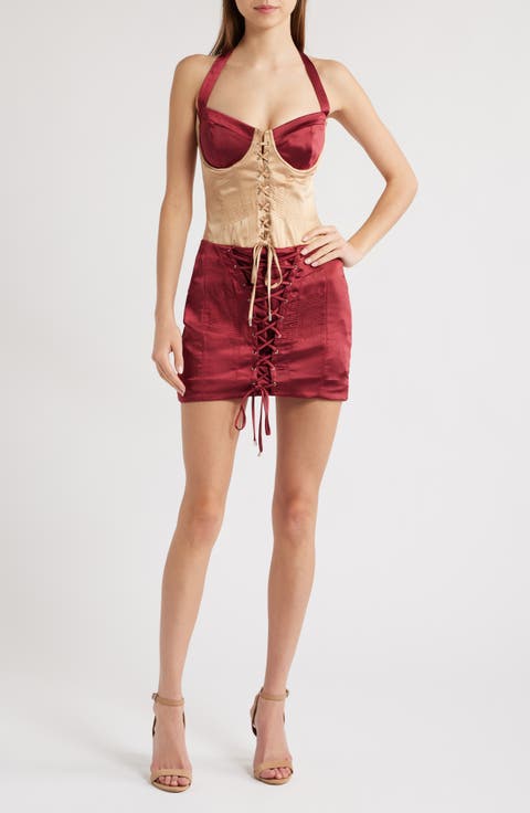 Lace Up Corset Minidress