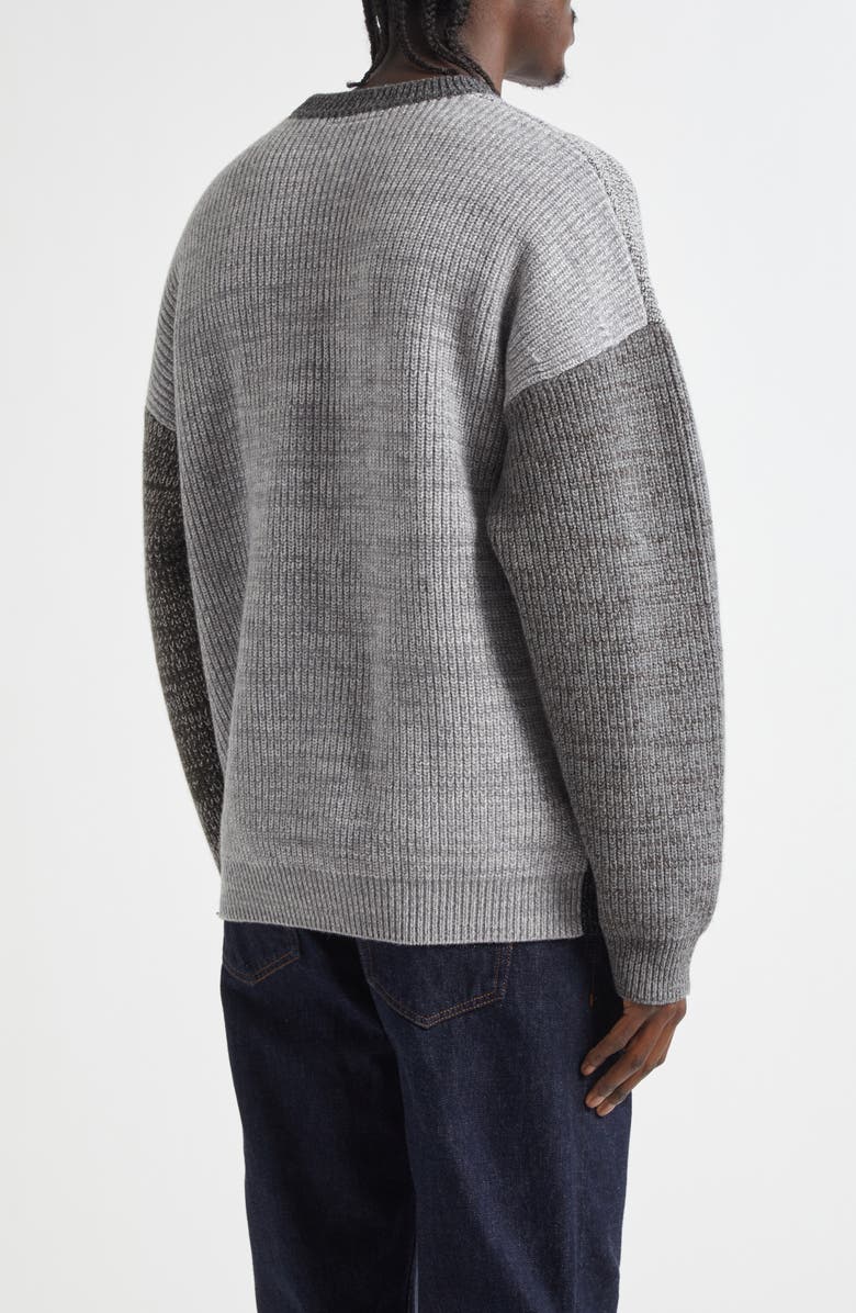 Waste Yarn Project Odd Colorblock Wool Blend Sweater, Alternate, color, Tonal Black