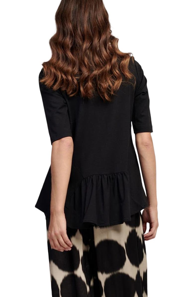 Alembika Serene print mixed media peplum top, Alternate, color, 