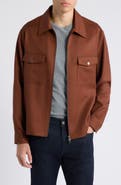 BOSS Virgin Wool Zip Shirt Jacket