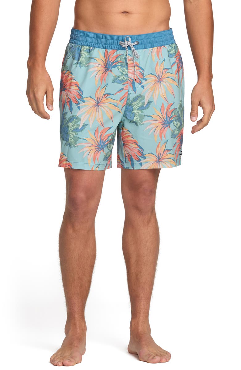 Billabong Sundays Layback Swim Trunks, Main, color, Cool Blue