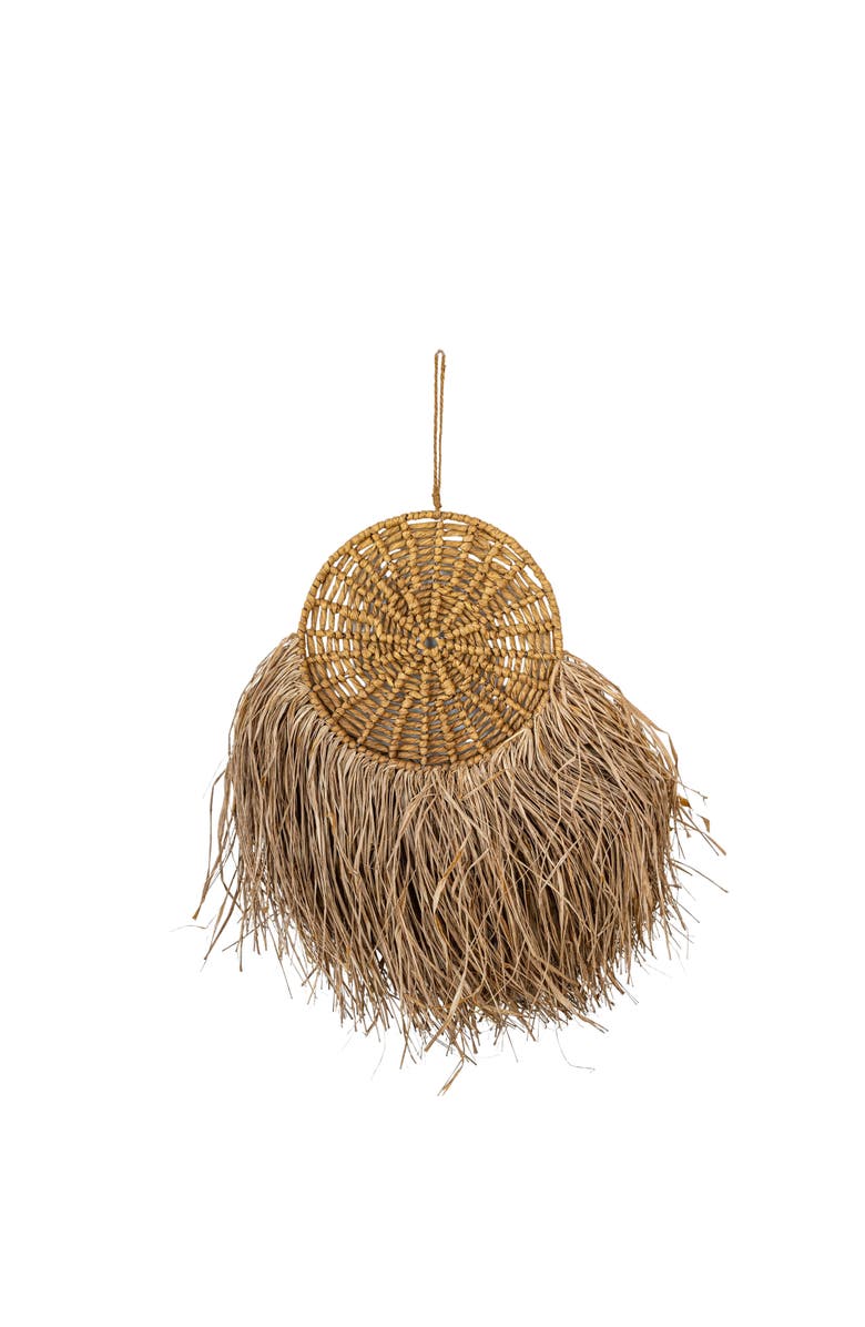 Foreside Home and Garden Round Hanging Accent Brown Seagrass Rope & Jute, Alternate, color, Brown