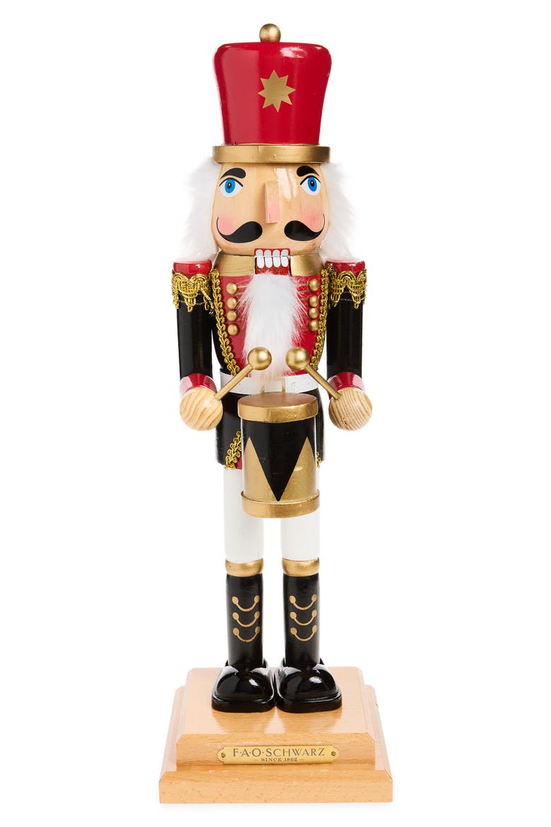 Wooden Nutcracker Decoration, Main, color, RED MULTI