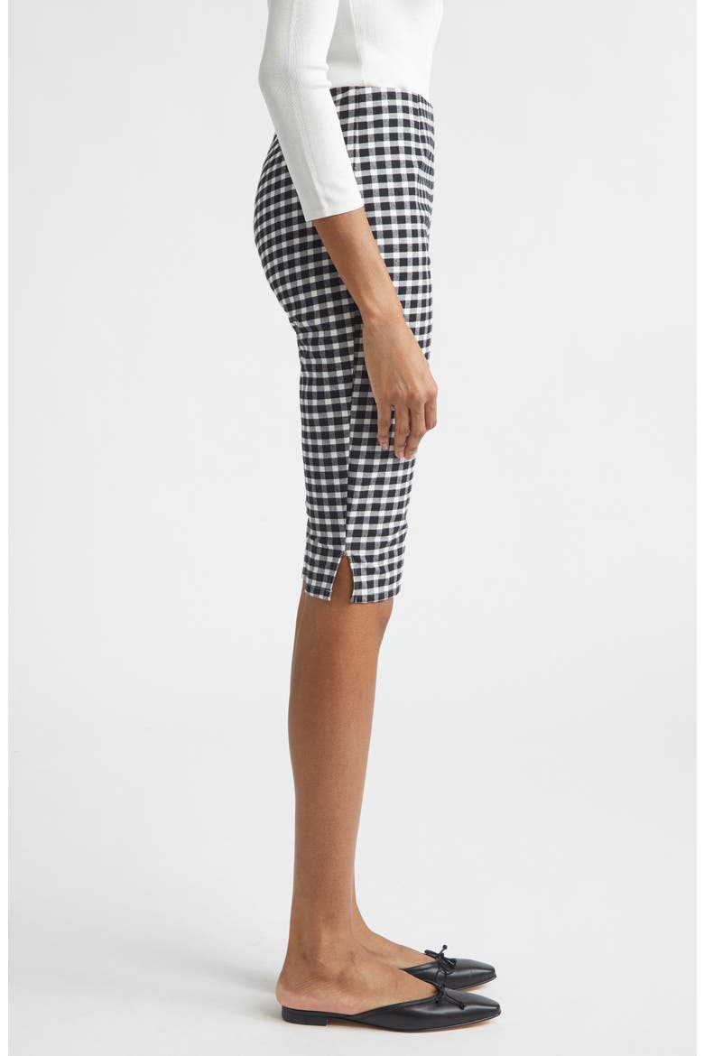 Chiara Gingham Stretch Cotton Capri Pants, Alternate, color, BLACK/ WHITE