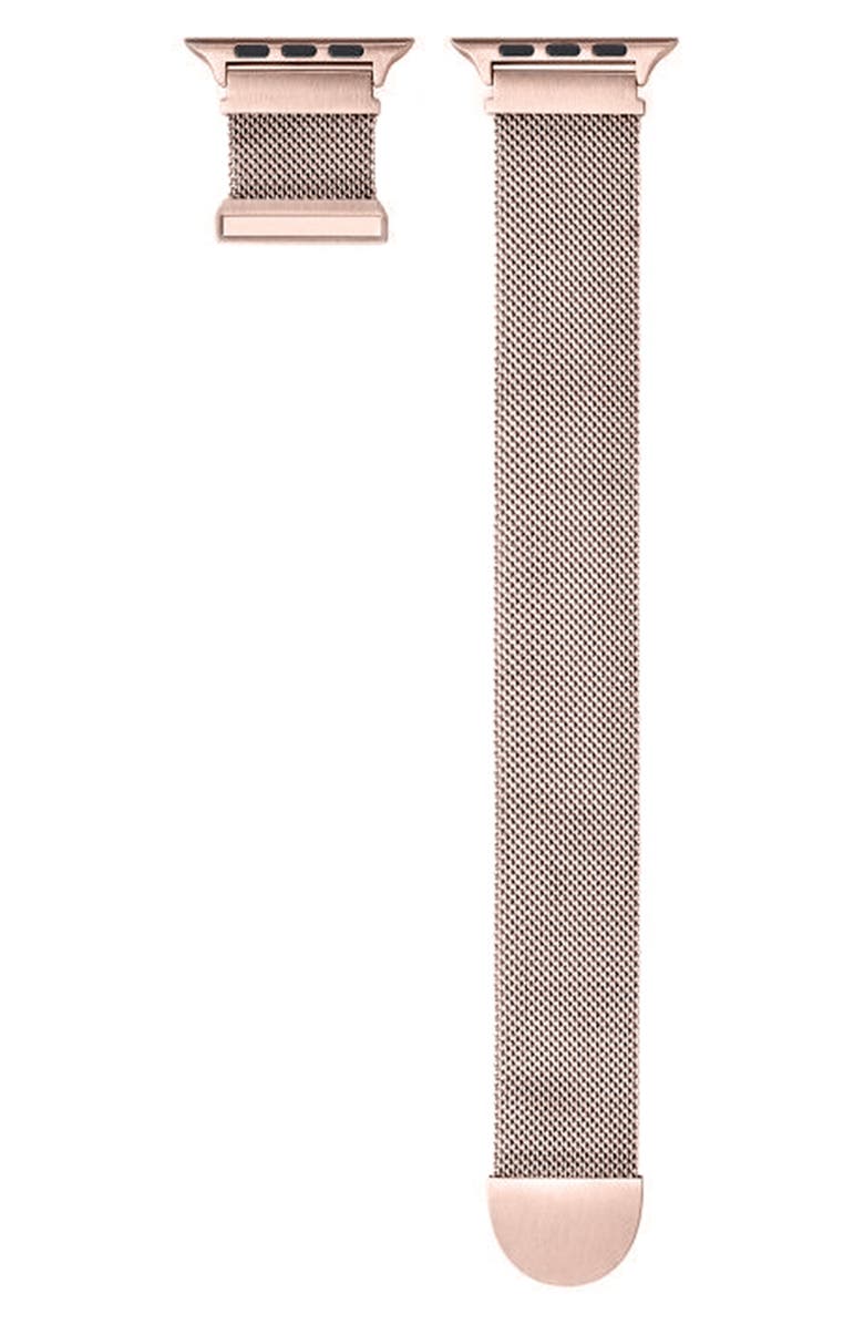 The Posh Tech Stainless Steel Apple Watch<sup>®</sup> Bracelet Watch Band, Alternate, color, Rose Gold