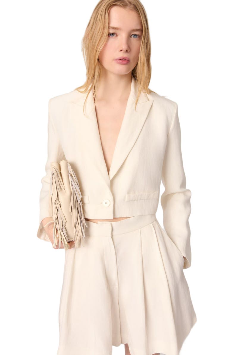 maje Cropped suit jacket, Main, color,