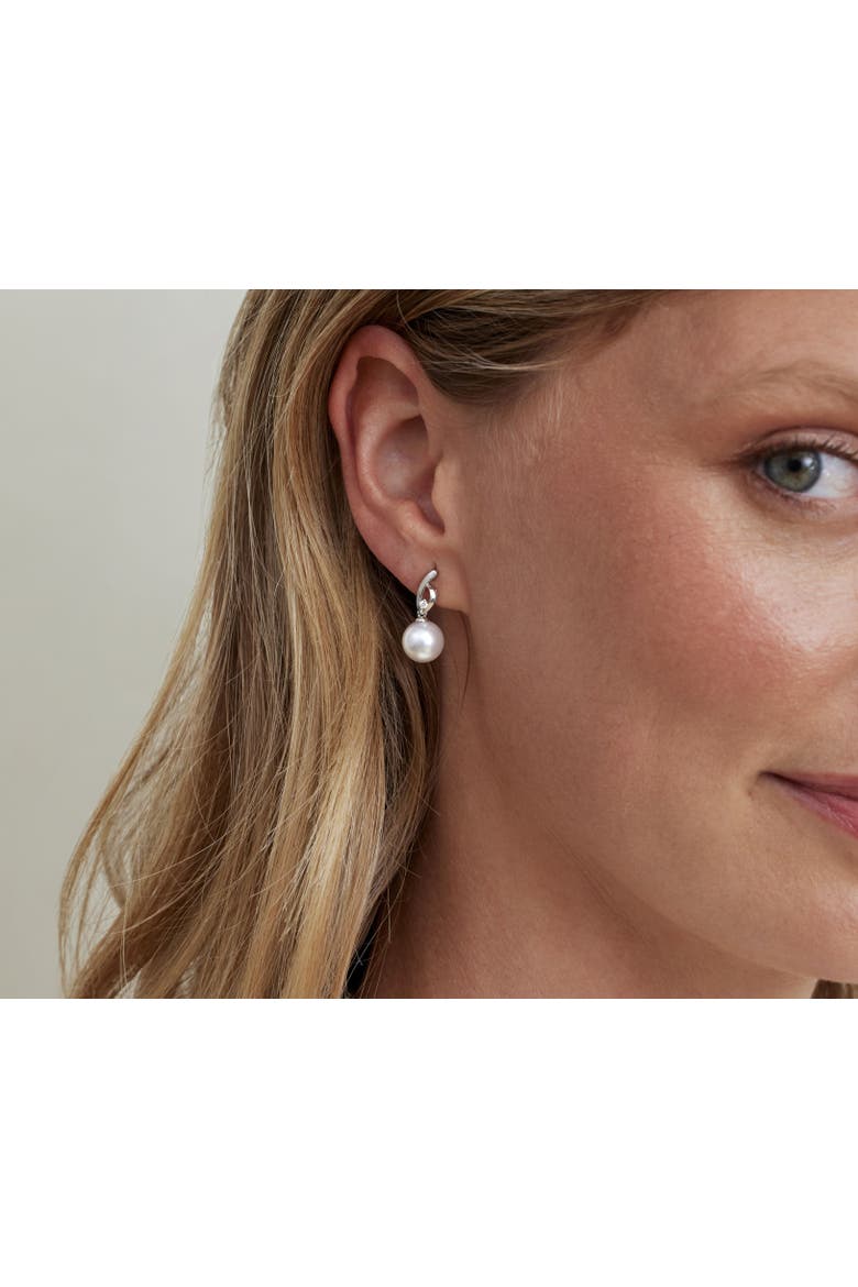 Akoya Pearl & Diamond Lois Earrings, Alternate, color, White Gold