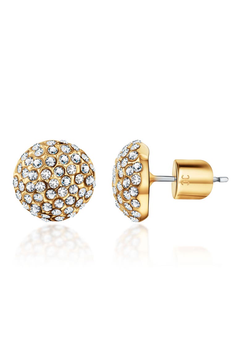 Pavé Stud Earrings, Alternate, color, 14K GOLD