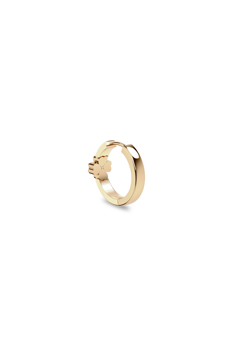 Lucky Clover Hoop Earrings, Green Diamond Pavé, Alternate, color, Gold / Green Diamond