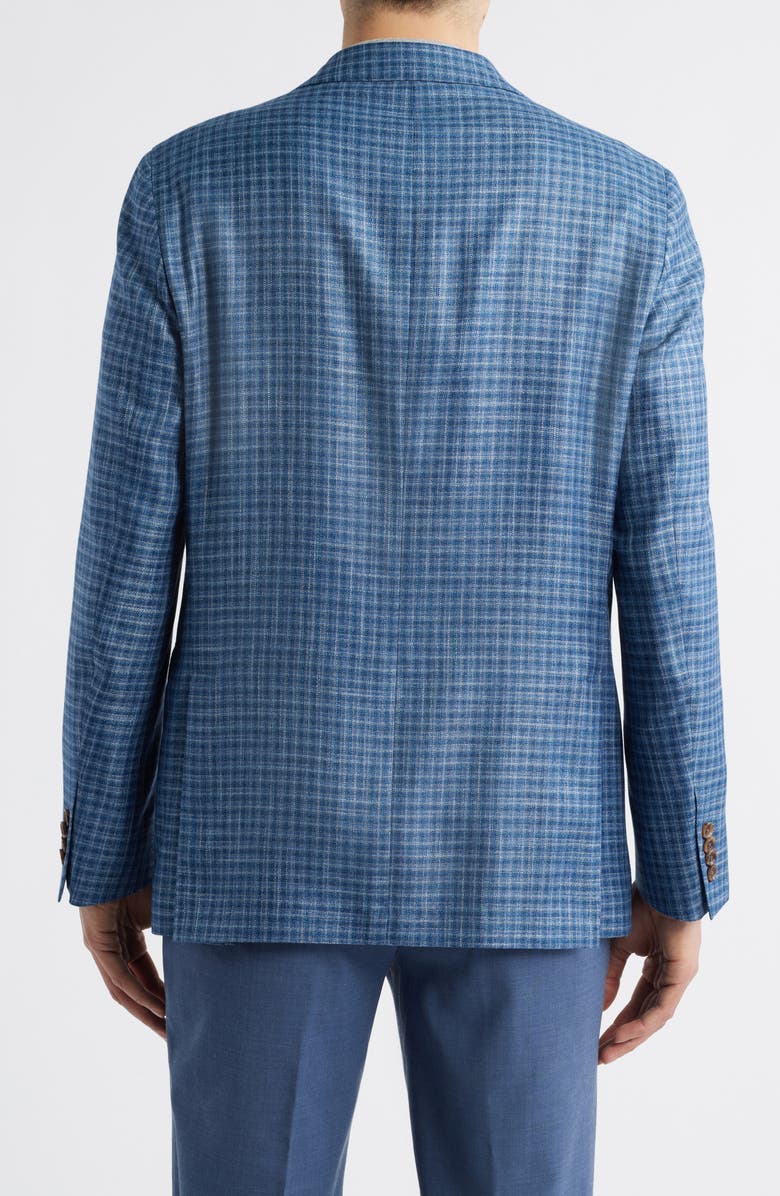 Jack Victor Midland Contemporary Fit Slub Blue Check Sport Coat, Alternate, color, Blue