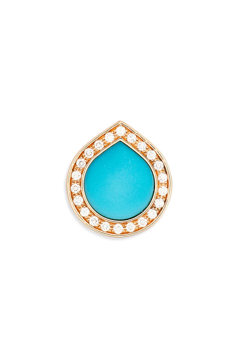 Antifer Turquoise & Diamond Pavé Stud Earring, Main, color, TURQUOISE