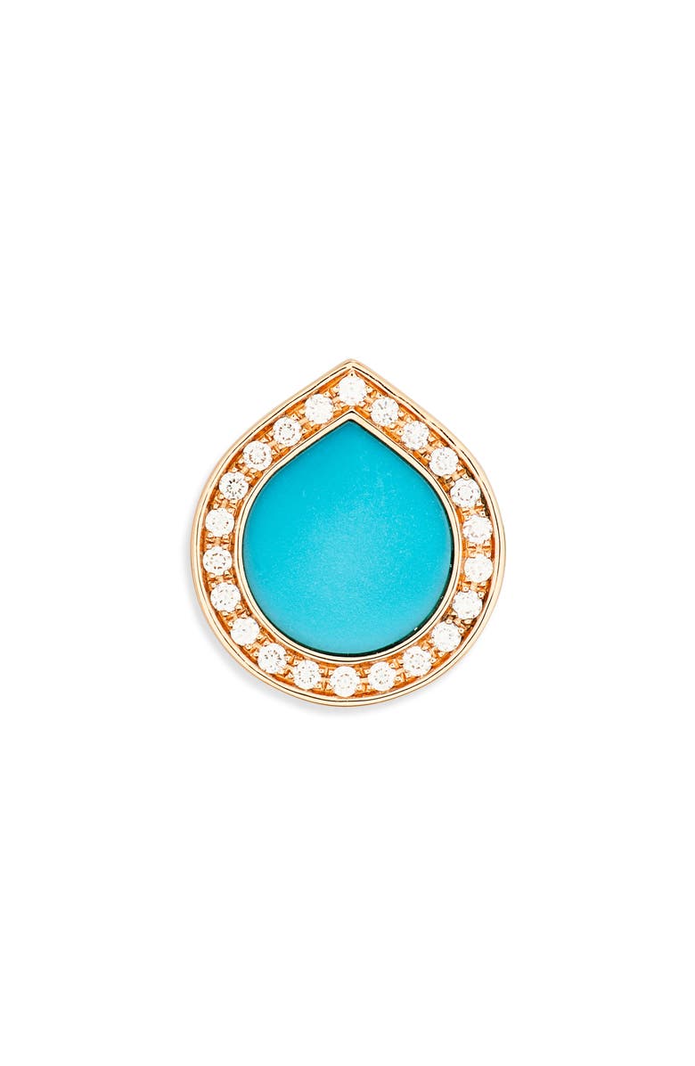 REPOSSI Antifer Turquoise & Diamond Pavé Stud Earring, Main, color, Turquoise