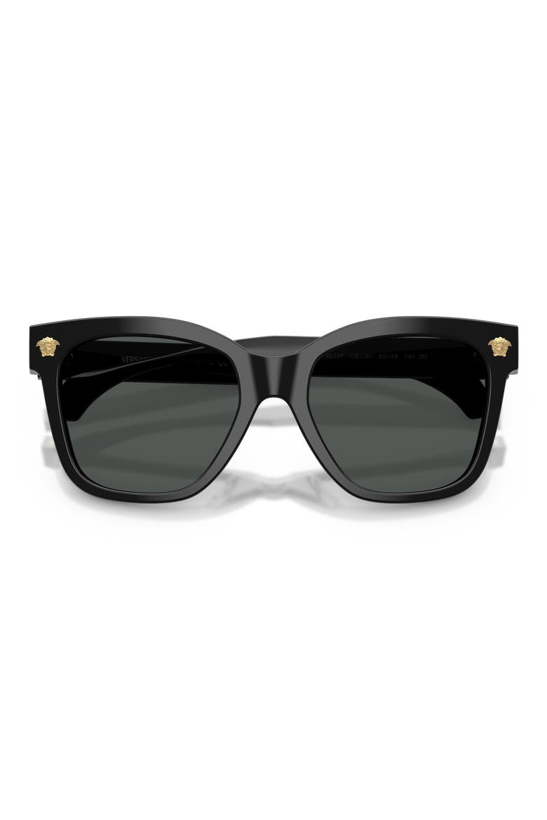 55mm Square Sunglasses, Alternate, color, BLACK / DARK GREY