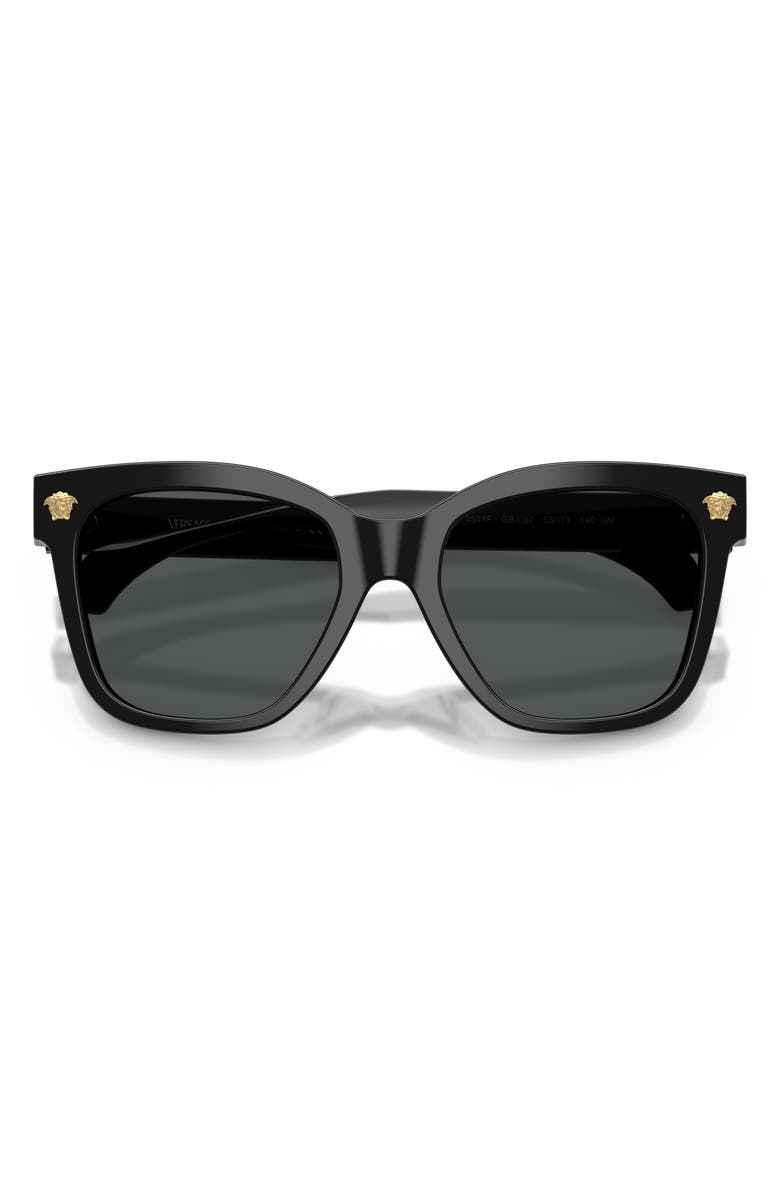 Versace 55mm Square Sunglasses, Alternate, color, Black / Dark Grey