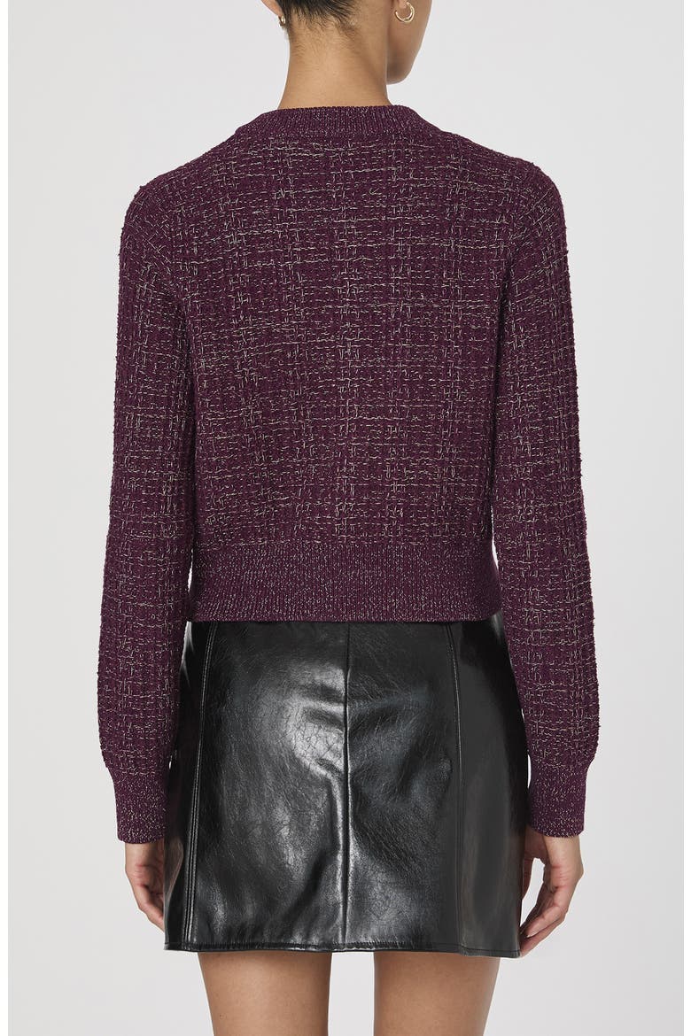 Metallic Cotton Blend Cardigan, Alternate, color, BURGUNDY-GOLD