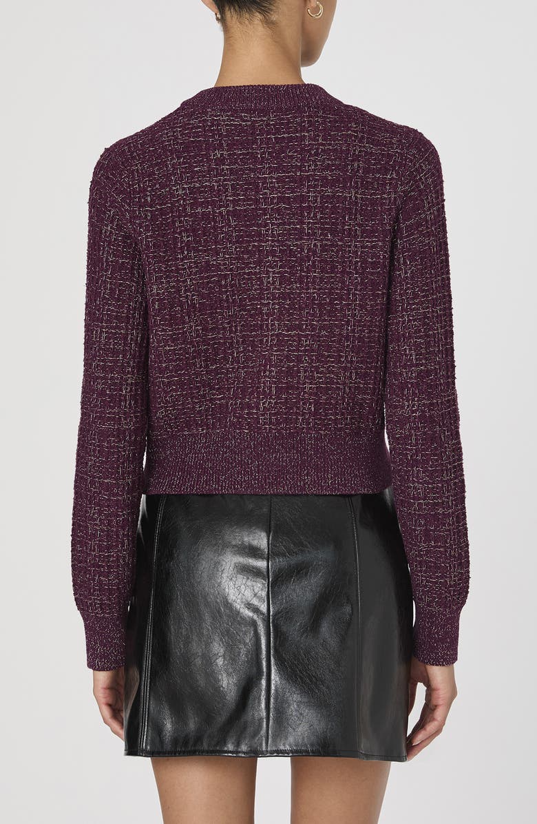 French Connection Metallic Cotton Blend Cardigan, Alternate, color, Burgundy-Gold