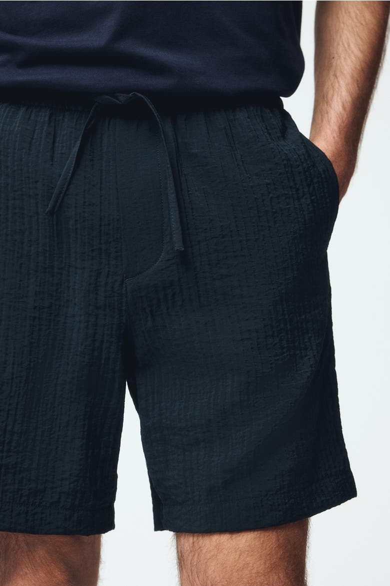 Relaxed Fit Textured Shorts, Alternate, color, Black
