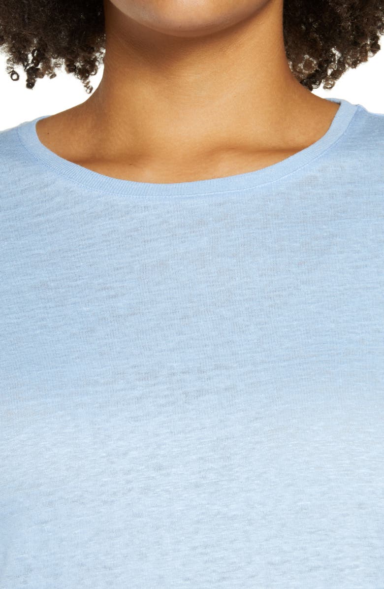 Vince Relaxed Linen Crewneck T-Shirt, Alternate, color, Light Cerulean