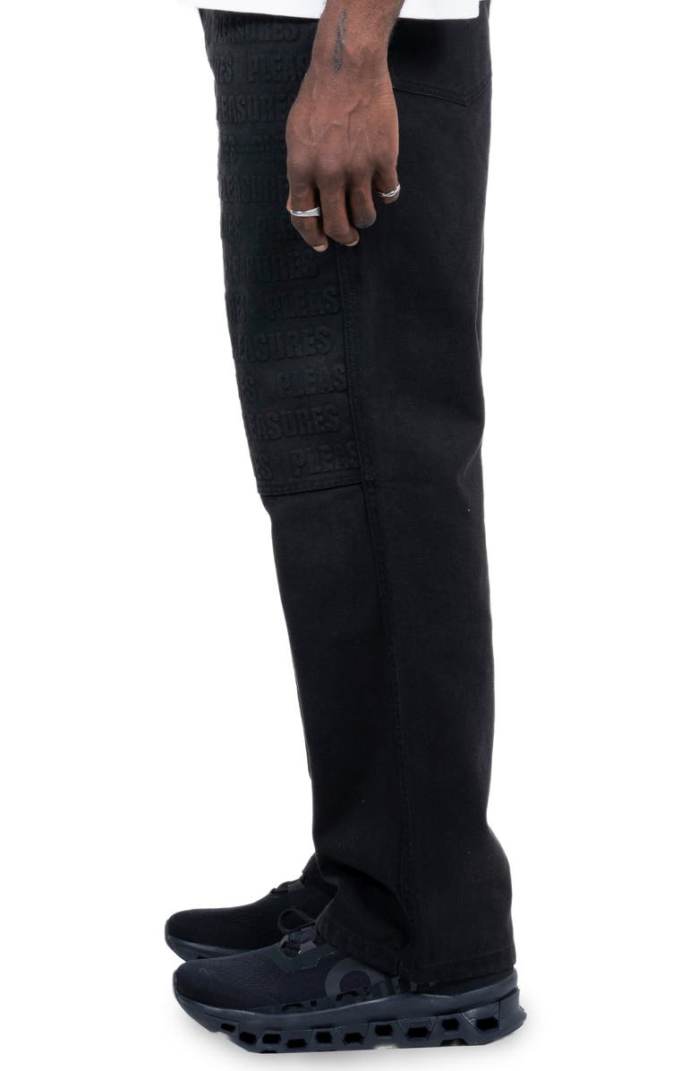 PLEASURES Impact Relaxed Straight Leg Jeans, Alternate, color, Black