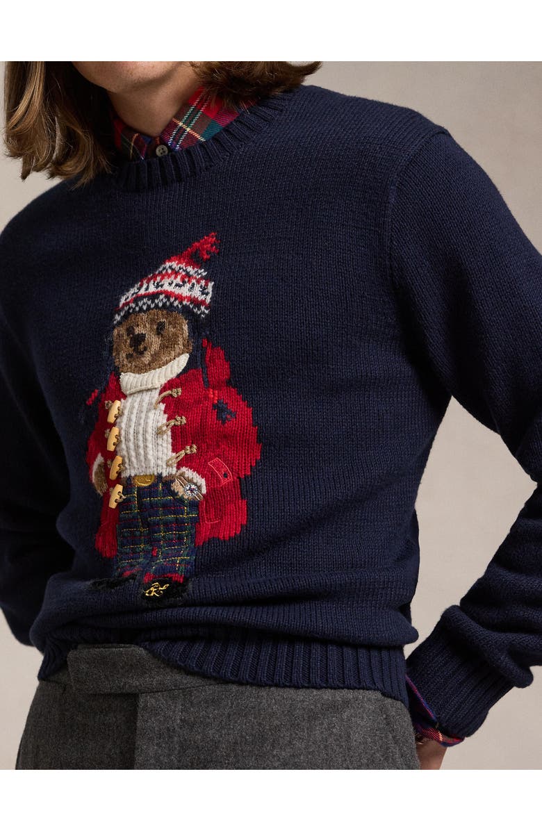 Polo Ralph Lauren Bear Intarsia Cotton & Cashmere Sweater, Alternate, color,