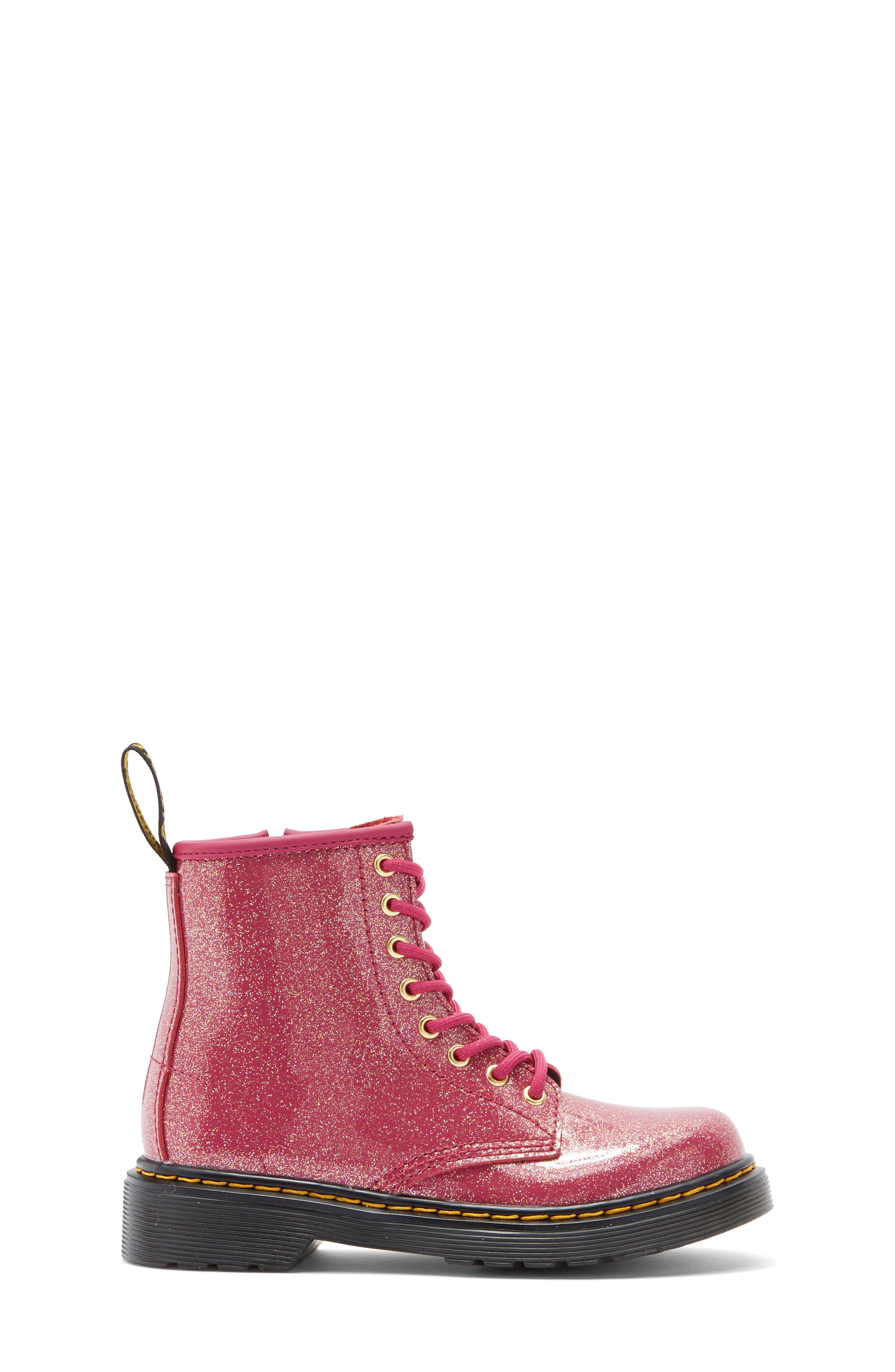 Dr. Martens Kids' 1460 Glitter Boot, Alternate, color, Fuchsia Si