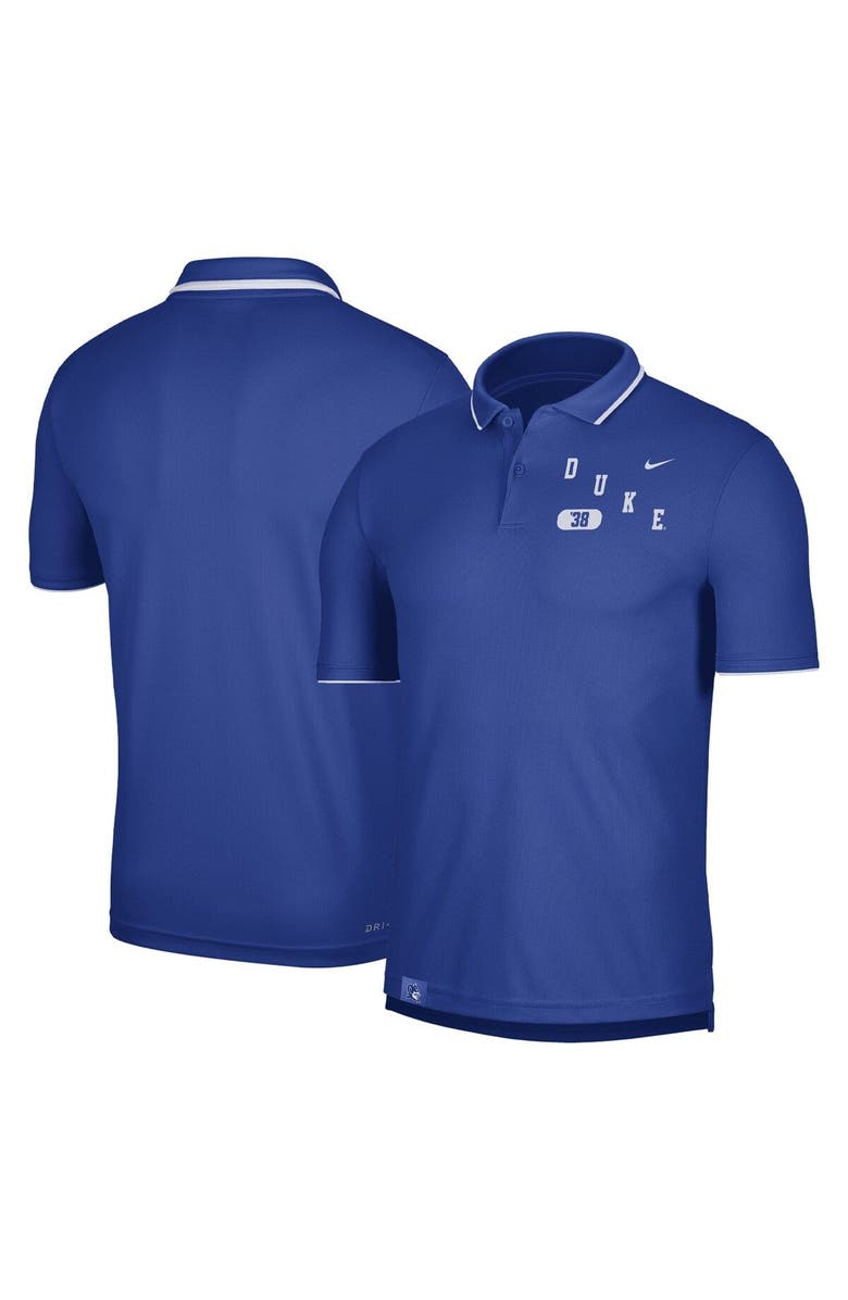 Nike Men's Nike Royal Duke Blue Devils Wordmark Performance Polo, Main, color, 
