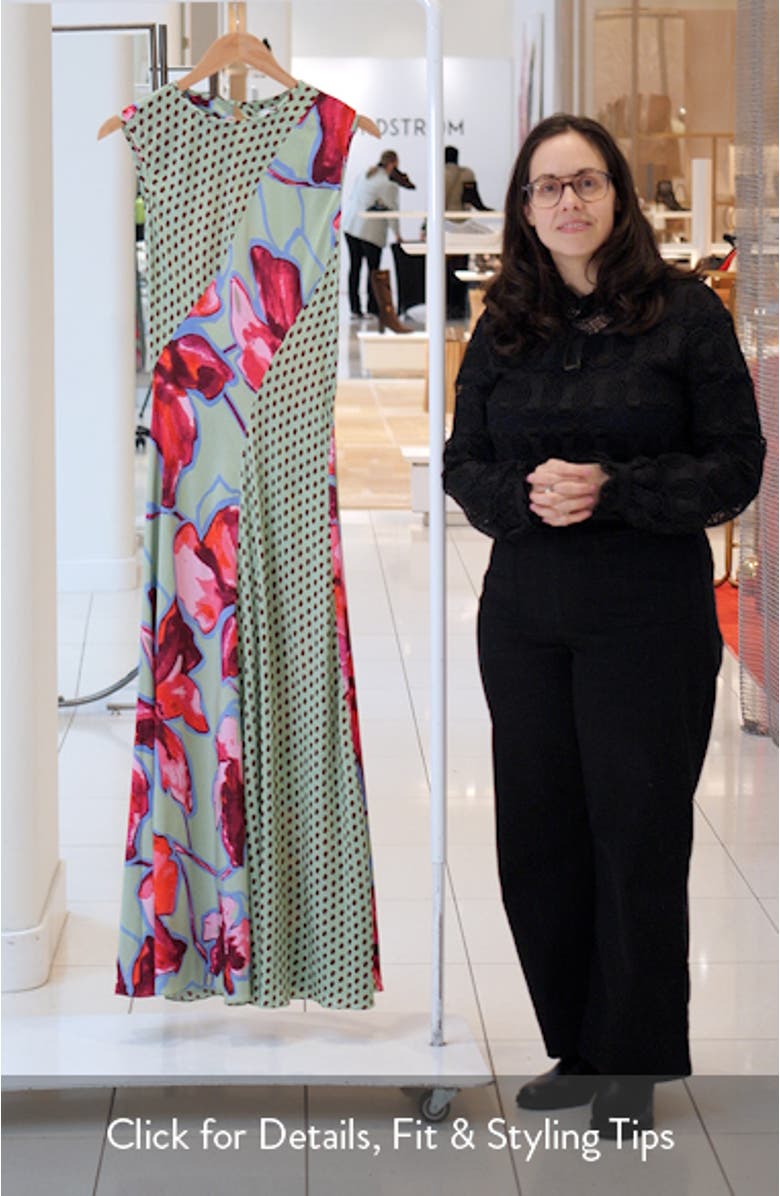 Cory Mixed Print Sleeveless Maxi Dress, sales video thumbnail