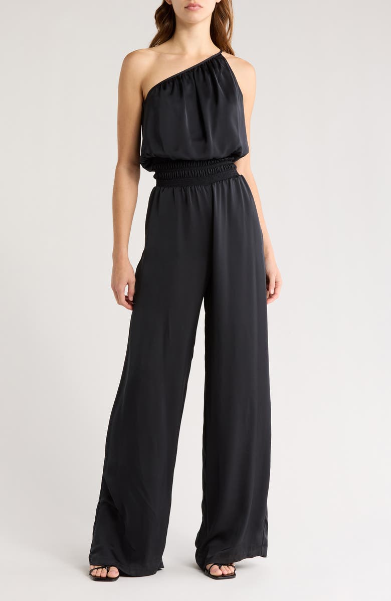 Ramy Brook Gionna One-Shoulder Jumpsuit, Main, color, Black