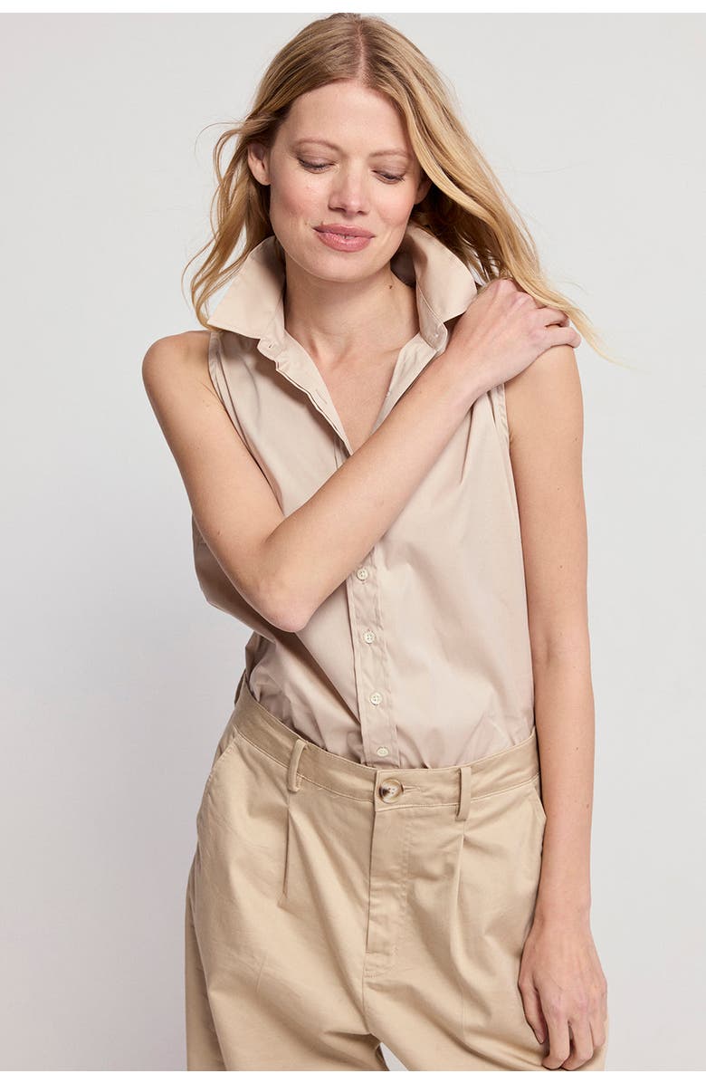 The Shirt by Rochelle Behrens The Sleeveless Shirt, Alternate, color, Taupe