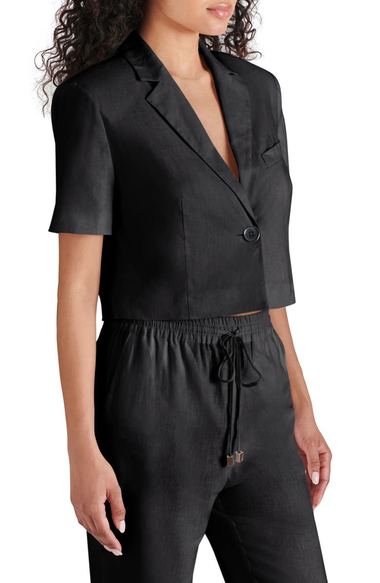 Steve Madden Fayette Linen Blend Crop Blazer, Alternate, color,