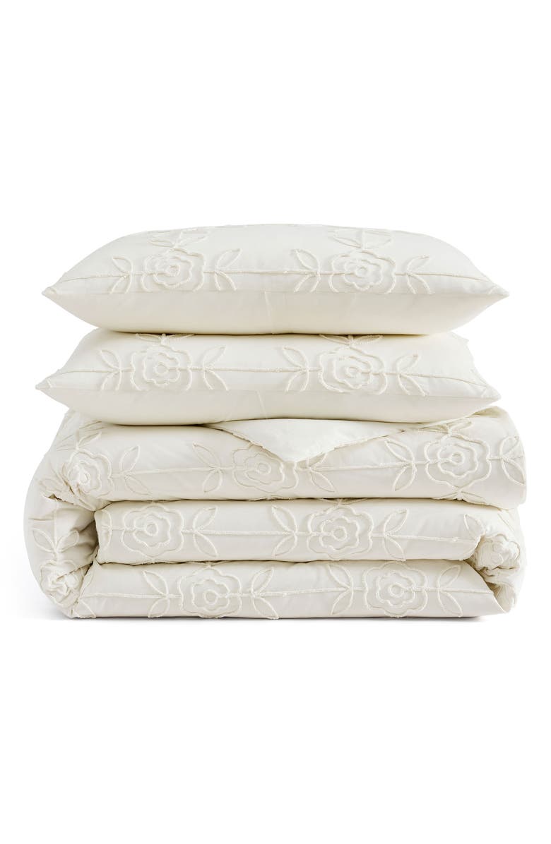 Peri Home Trellis Rose Comforter & Pillow Shams Set, Main, color, Ivory