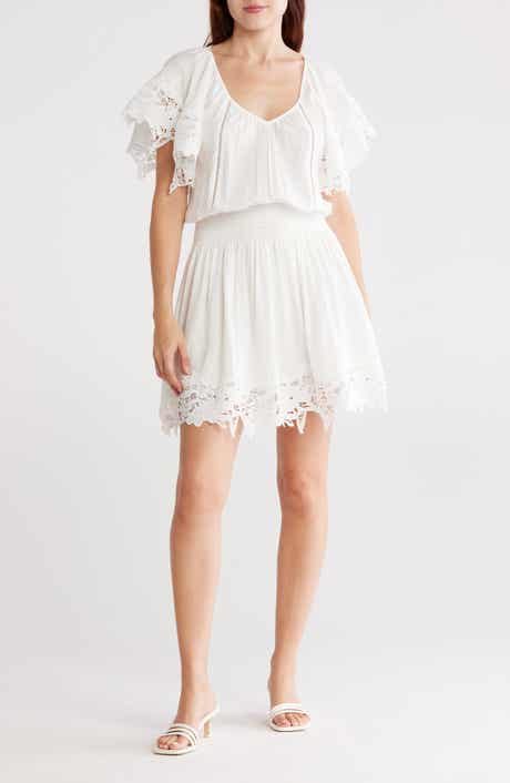 Ramy Brook Jacy Lace Trim Short Sleeve Dress