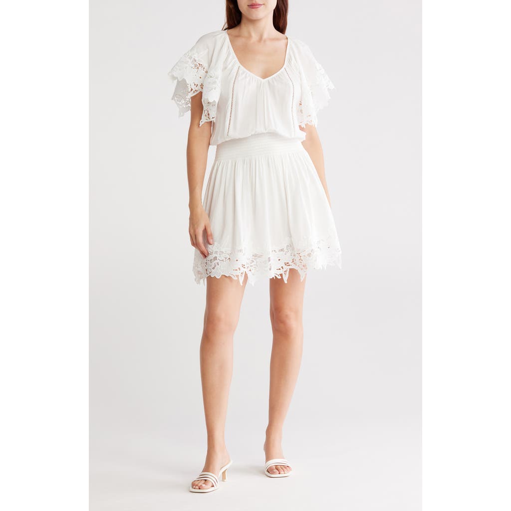 Ramy Brook Jacy Lace Trim Short Sleeve Dress