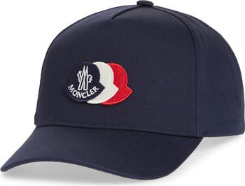 Moncler Kids' Tricolor Logo Patch Cotton Gabardine Baseball Cap