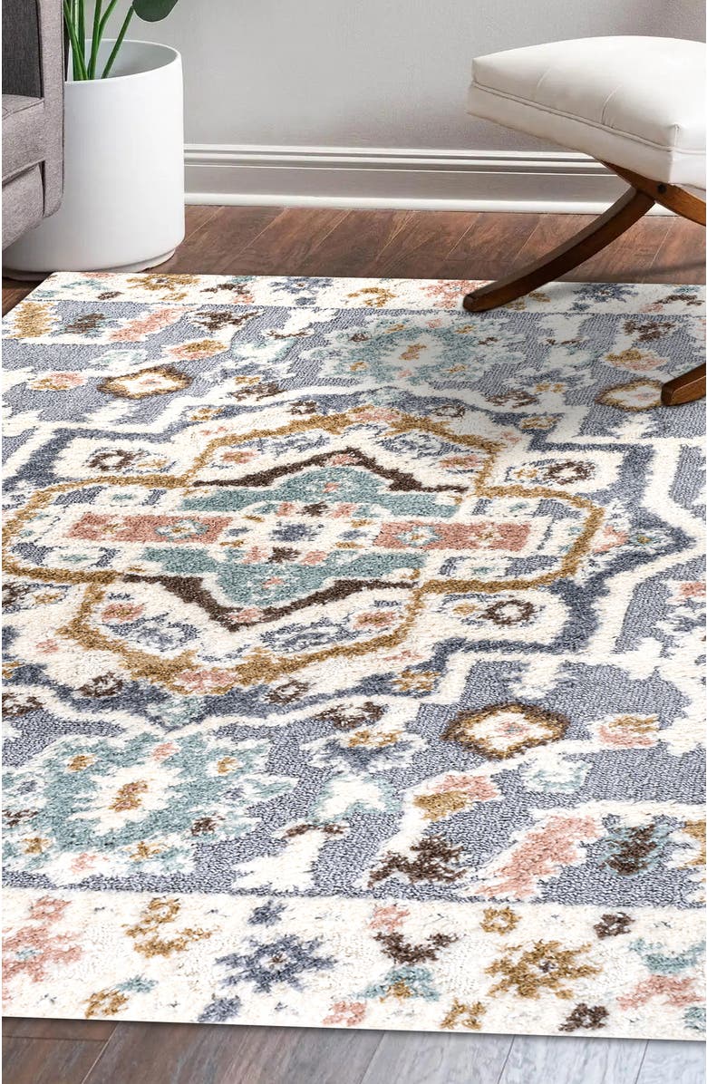 JONATHAN Y Aziza Persian Medallion High-Low Area Rug, Alternate, color, Multi