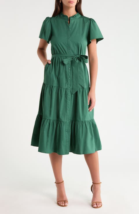 Bellucci Cotton Poplin Tiered Dress