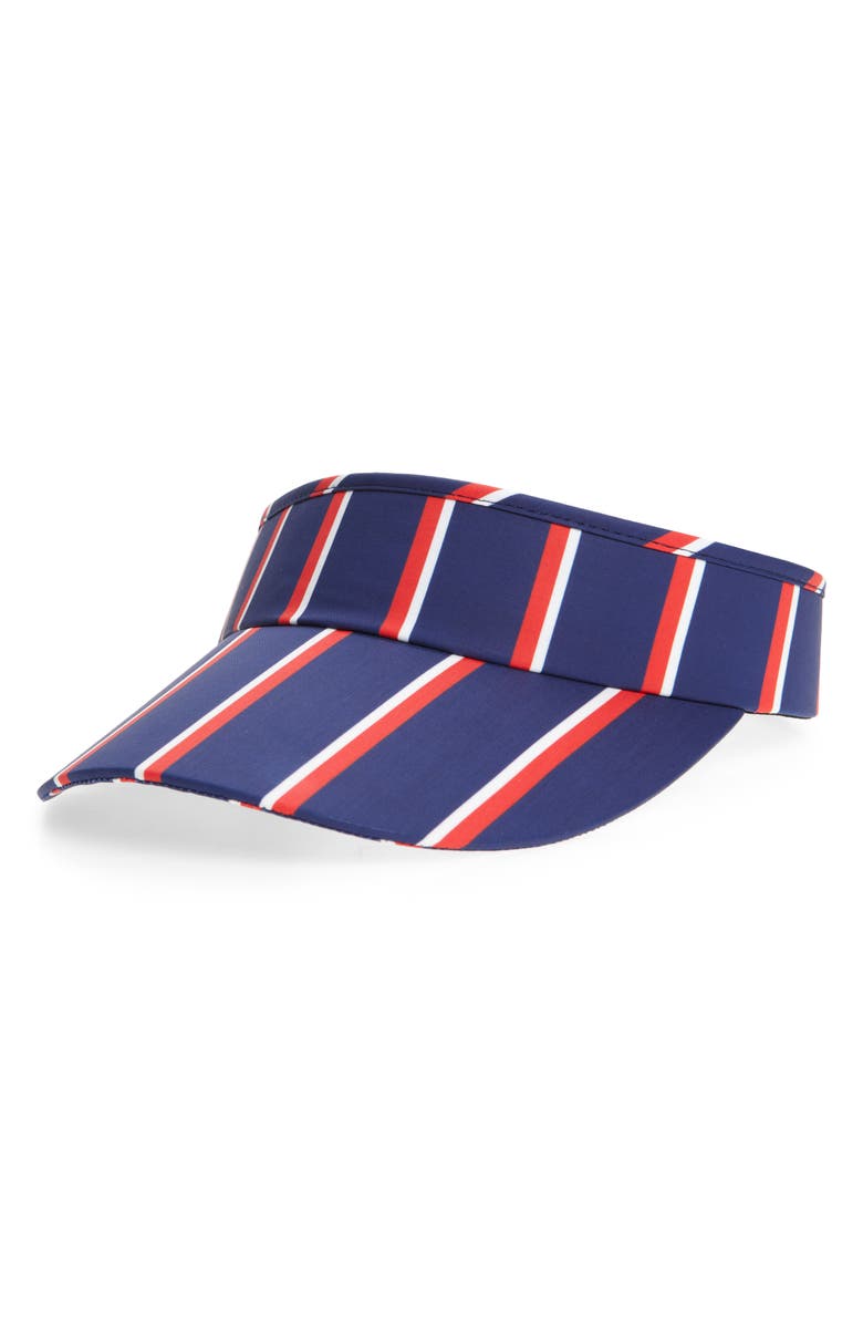 Lele Sadoughi Stripe Bow Tie Visor, Main, color, 