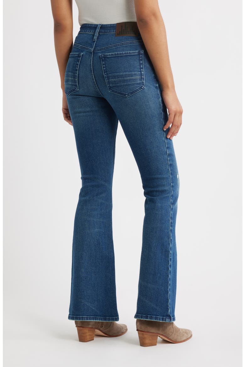 Eiffel Flare Jeans, Alternate, color, DARK WHISKER WASH