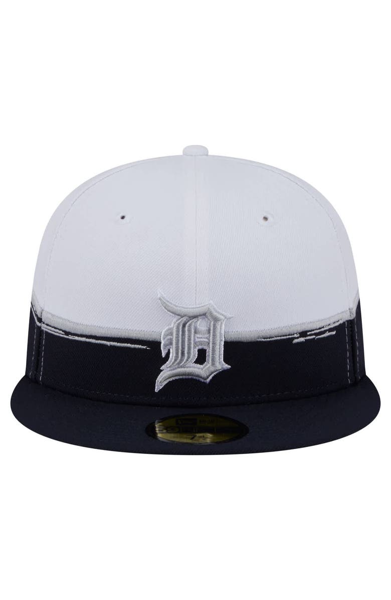 New Era Men's New Era Navy/White Detroit Tigers Paint Stroke 59FIFTY Fitted Hat, Alternate, color, Navy