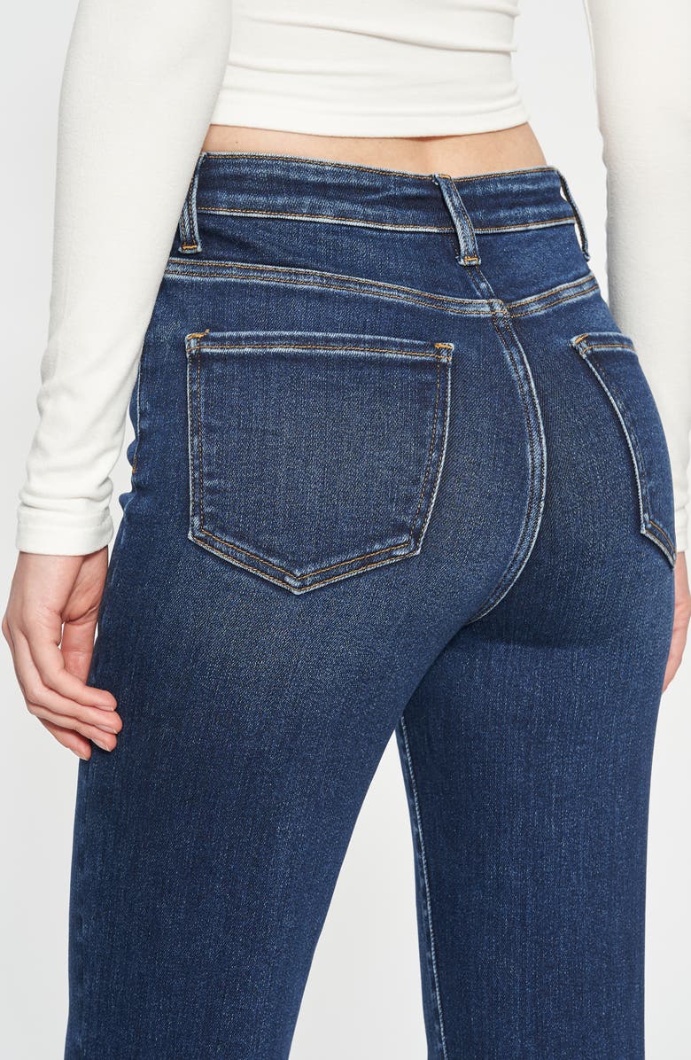 Bayeas Linda High Waist Ankle Slim Straight Leg Jeans, Alternate, color, Deep Sea