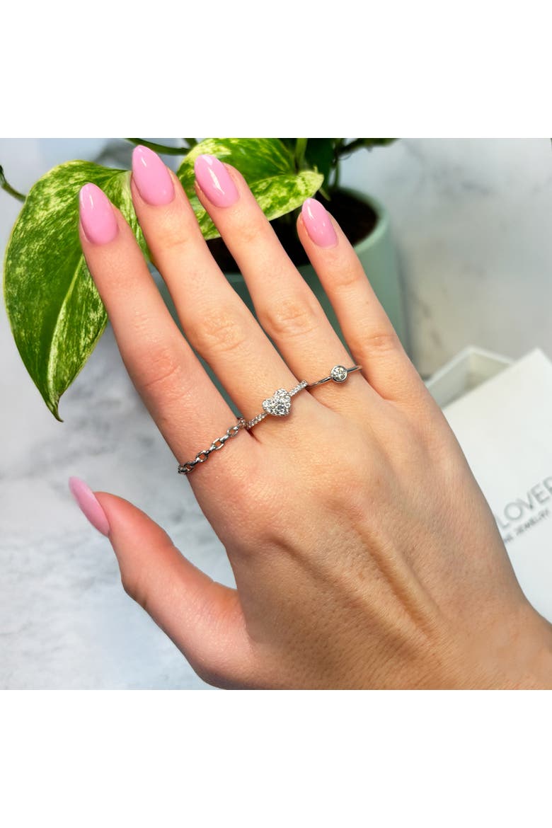 Diamond Bezel Ring, Alternate, color, White Gold