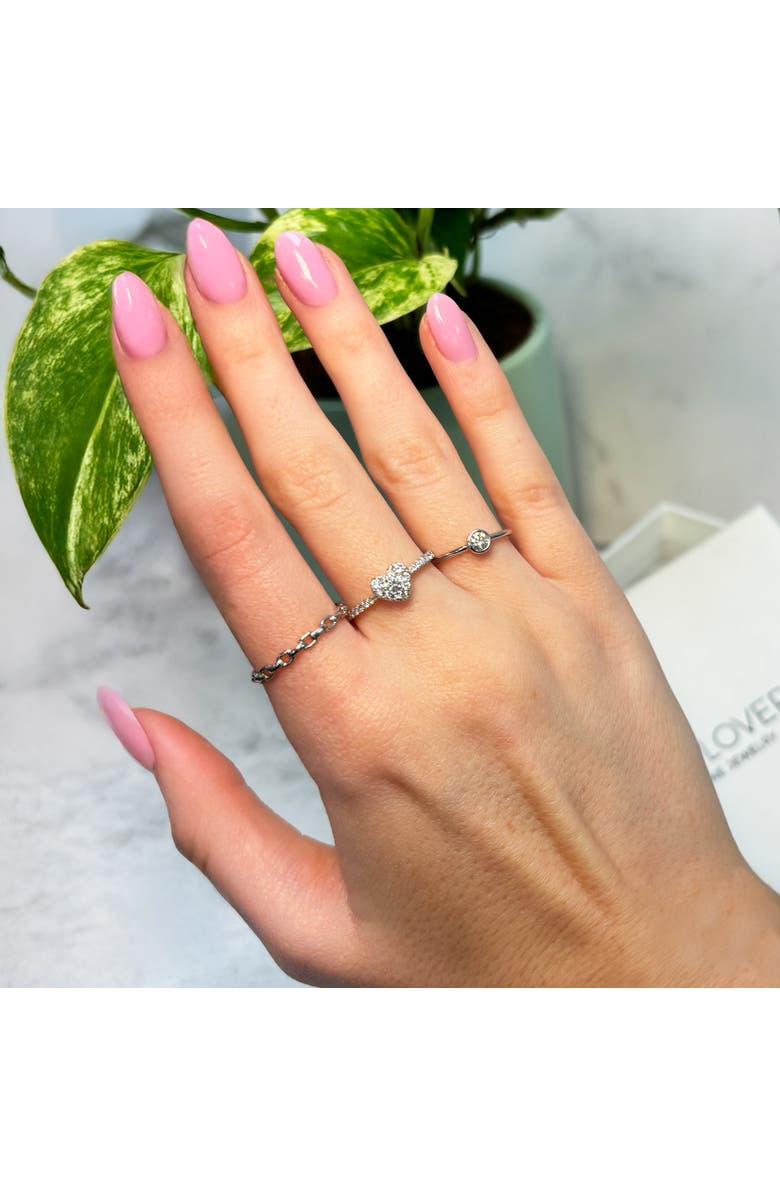 The Lovery Fine Jewelry Diamond Bezel Ring, Alternate, color, White Gold