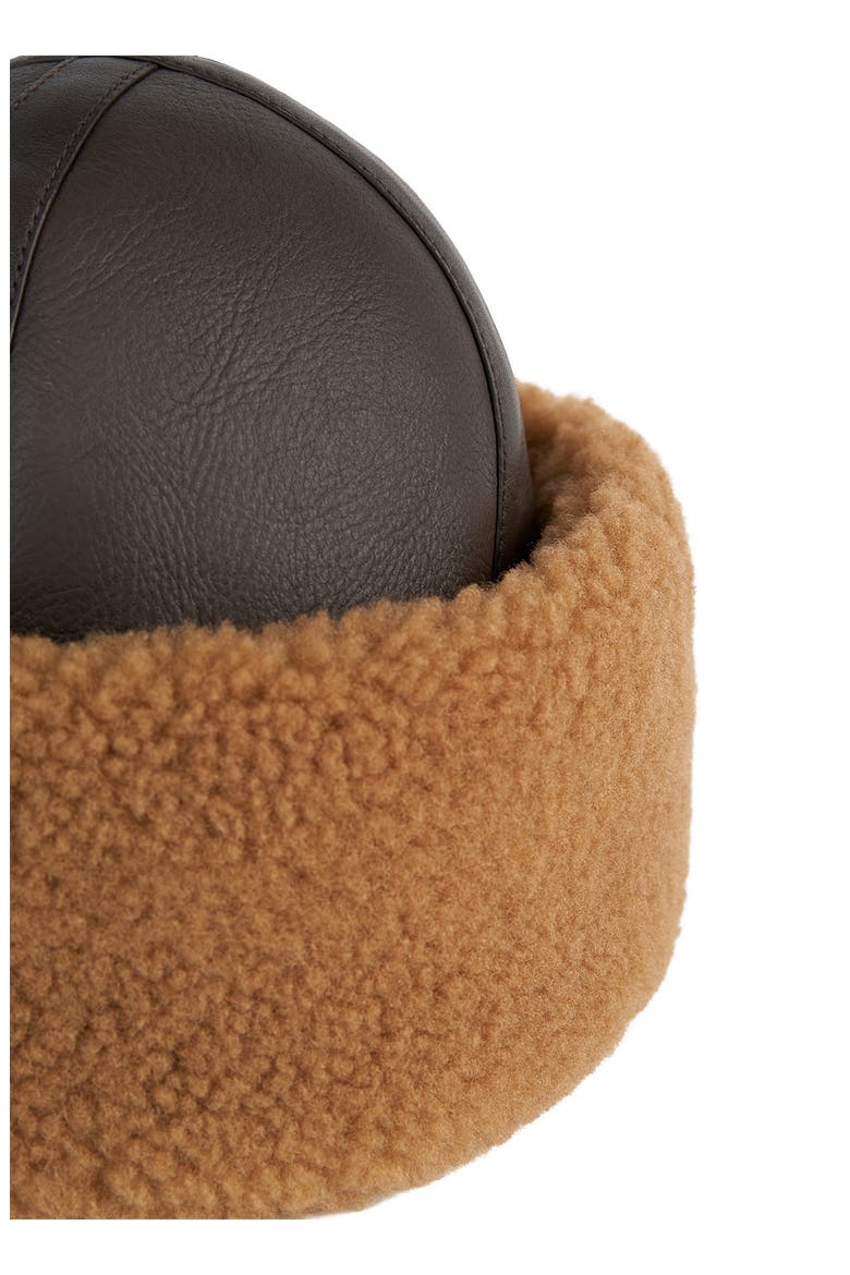 Genuine Shearling Cuff Hat, Alternate, color, CHOCOLATE