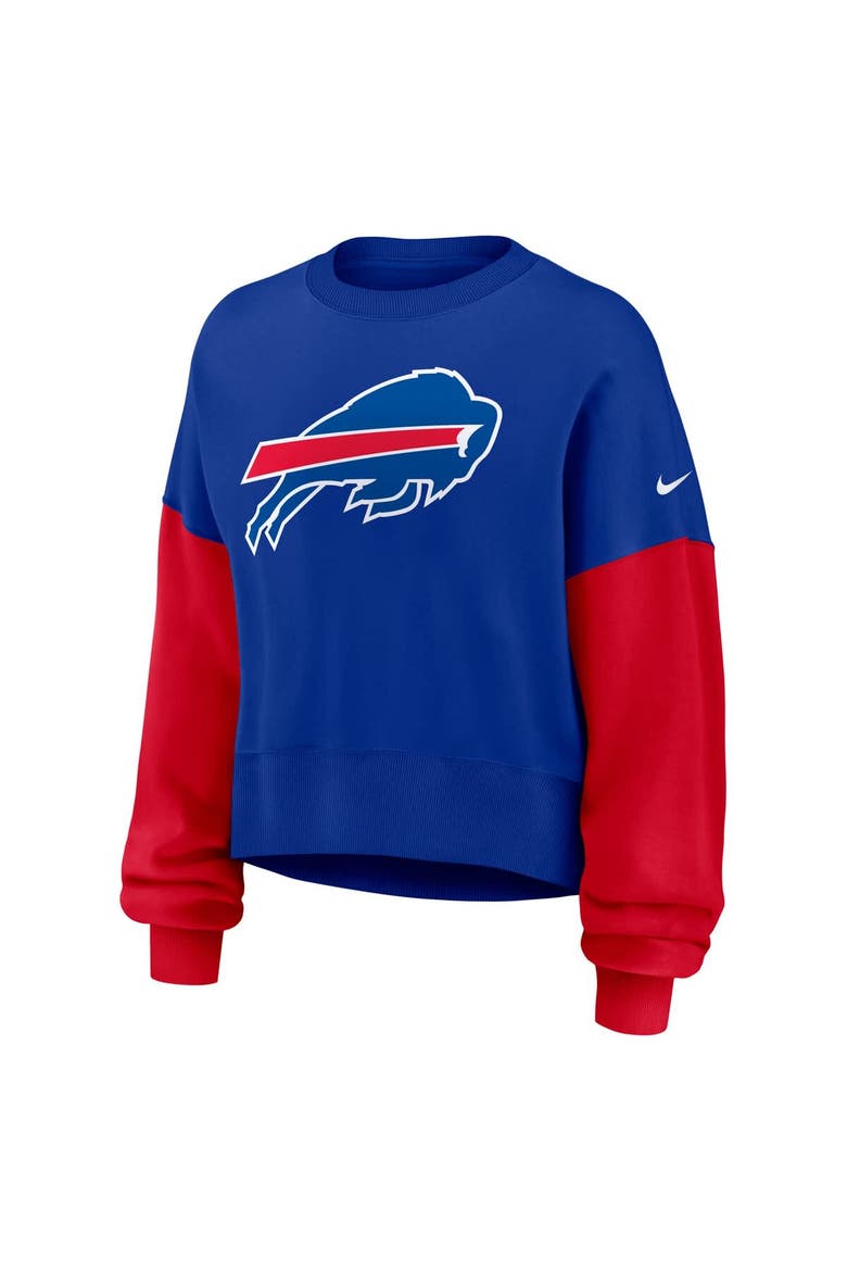Women's Nike Royal Buffalo Bills Oversized Color-Block Pullover Sweatshirt, Alternate, color, Royal