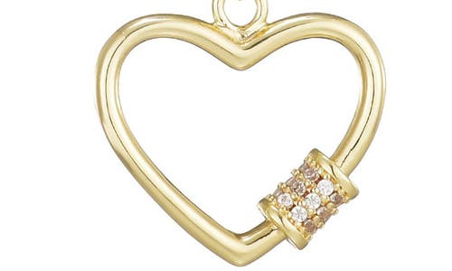 Adornia Cubic Zirconia Carabiner Heart Pendant Necklace In Gold