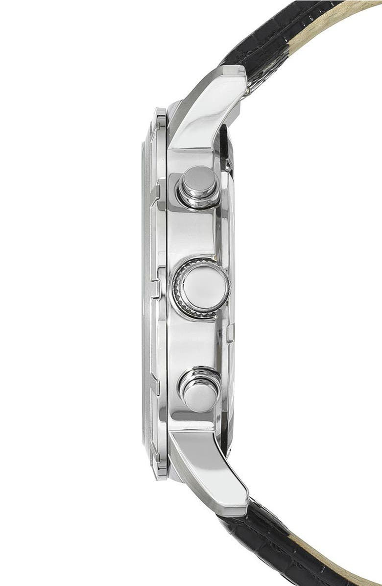 PORSAMO BLEU NYC Chronograph Leather Strap Watch, 38mm, Alternate, color, Black